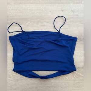 blue going out crop top